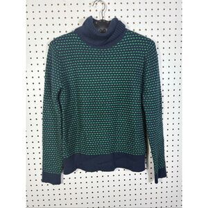 J. Crew Factory Blue and Green Turtleneck Sweater